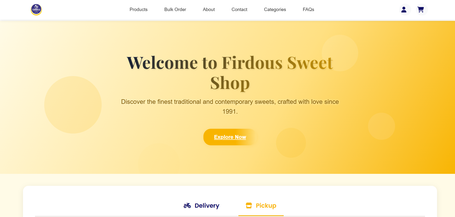 E-Commerce Platform - Firdous Sweets